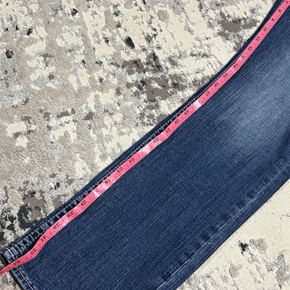 BKE Jake Straight Leg Jeans Mens 32Lx33 Blue Whiskered Stretch Denim Buckle - Picture 12 of 12